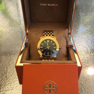 Tory Burch Gold Women's Blue Whitney Golden Bracelet Strap 35mm Watch